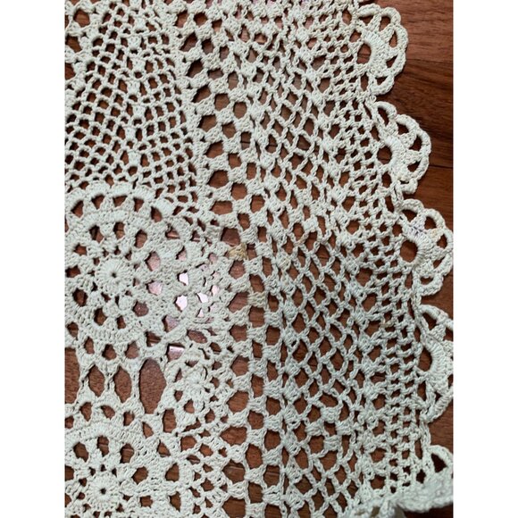 Handmade Crochet Oval Lace Doilies Set of 2 - Picture 6 of 10